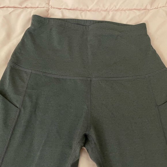 Sports Wear gray high waist full length two side pockets leggings S athletic - Picture 2 of 12